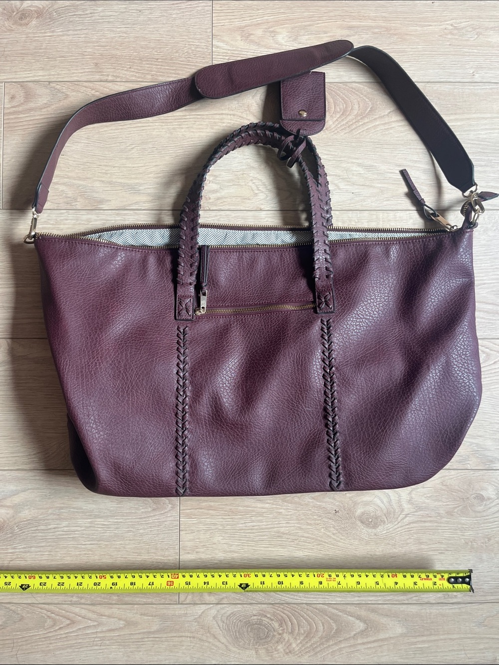 Women's Faux Leather Tote Bag in Plum - Everyday Carry